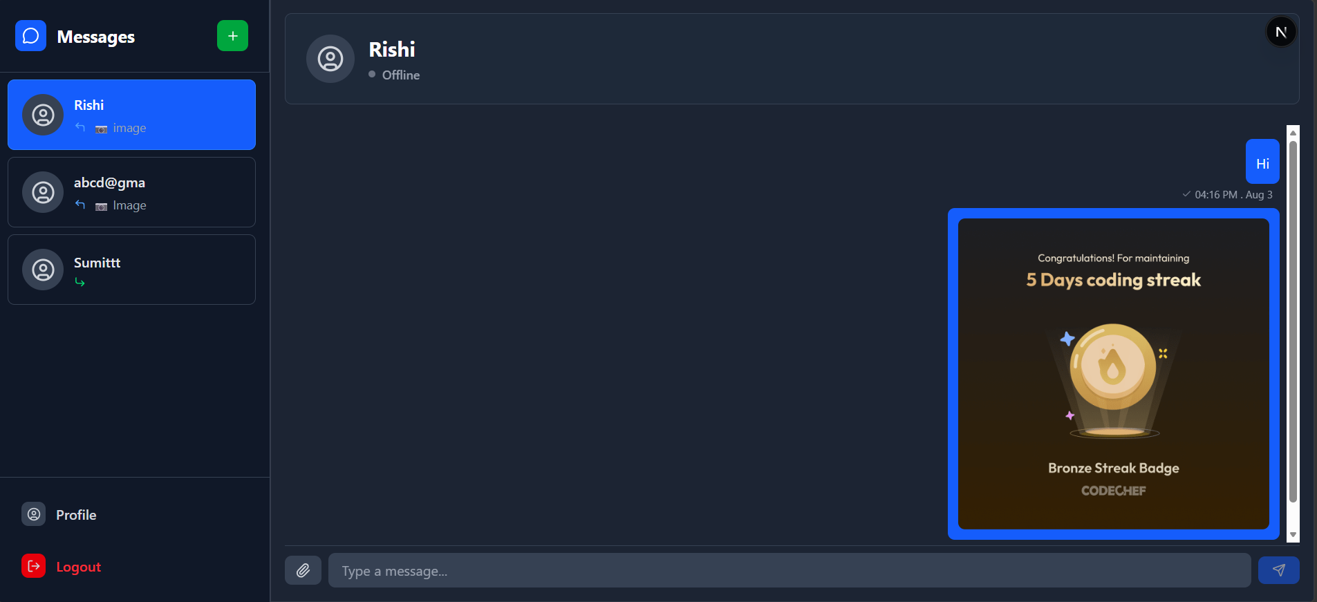 Real Time Chat Application
